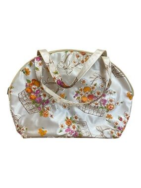 Celebrity Inc Vintage Vinyl Floral Makeup Travel Bag